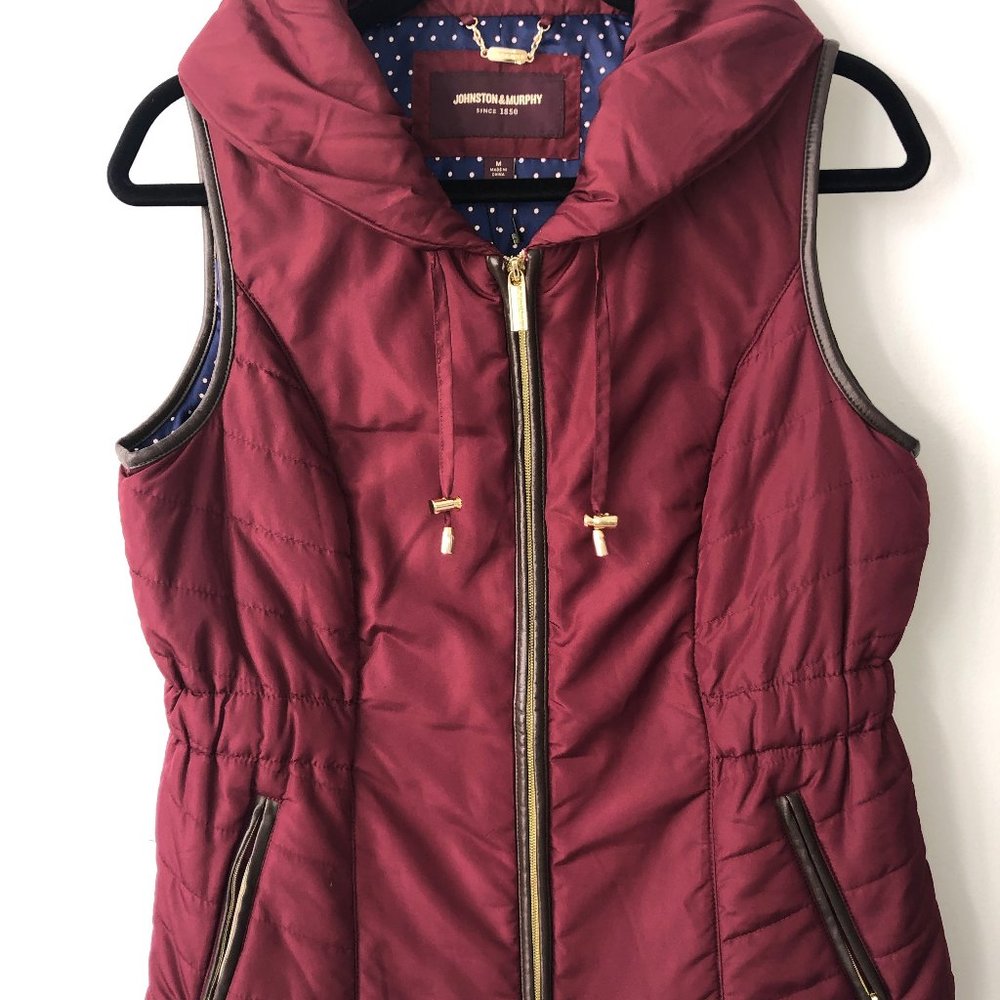 Johnston & Murphy shawl collar burgundy quilted vest